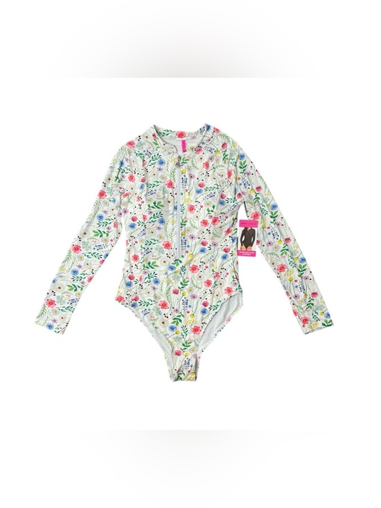 Betsey Johnson Other - Betsey Johnson Floral Long Sleeve Rash‎ Guard One Piece Swimsuit Large
